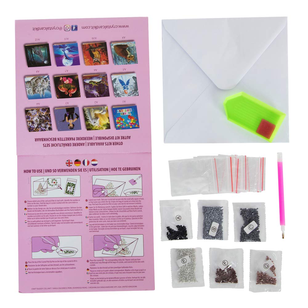 Crystal Art Diamond Painting Card Kit - Horse- Create Your Own 7"x7" Card Kit - for Ages 8 and up