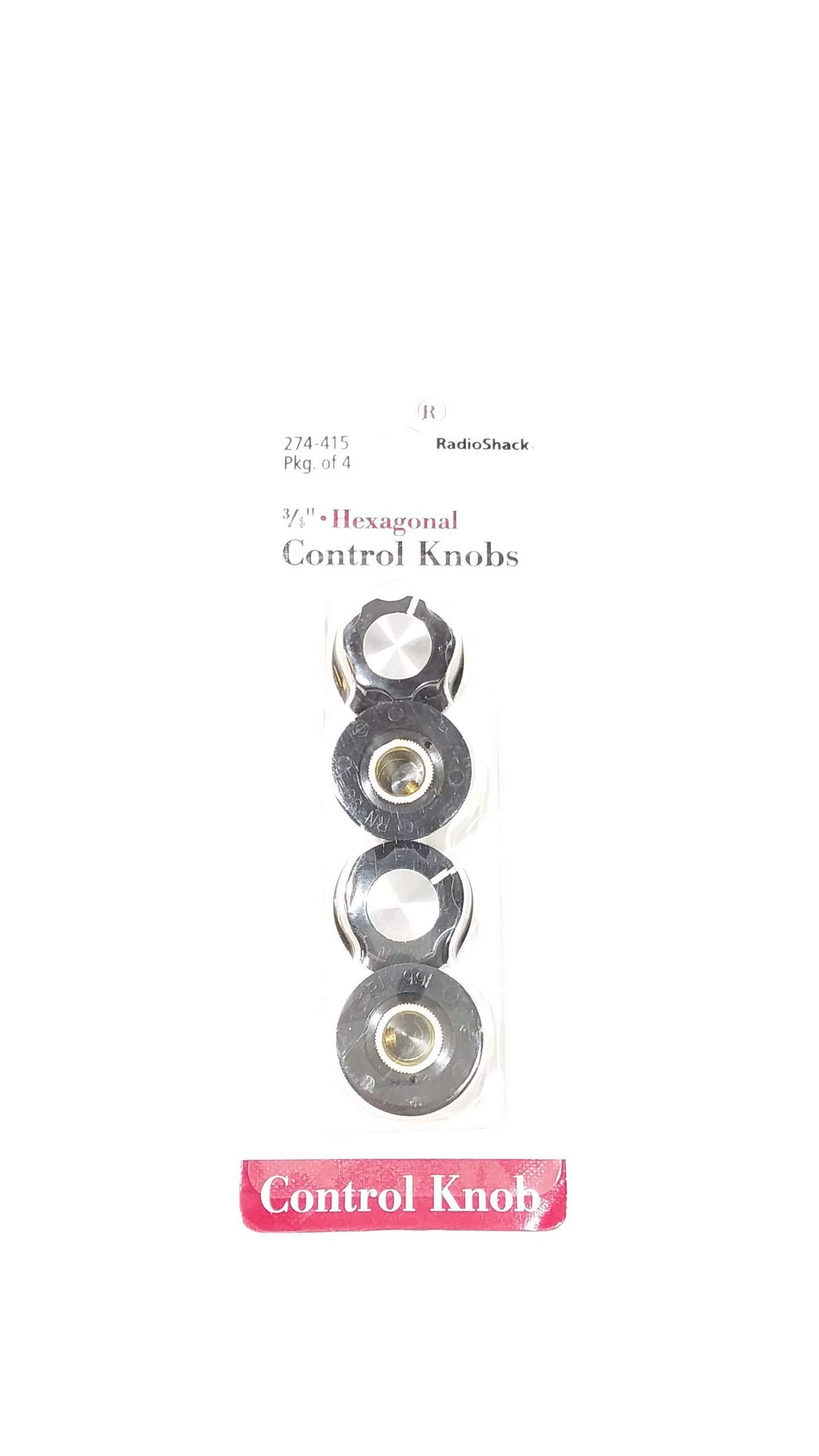 HEPTAGONAL CONTROL KNOBS WITH ALUMINUM INSERT (4-PACK)