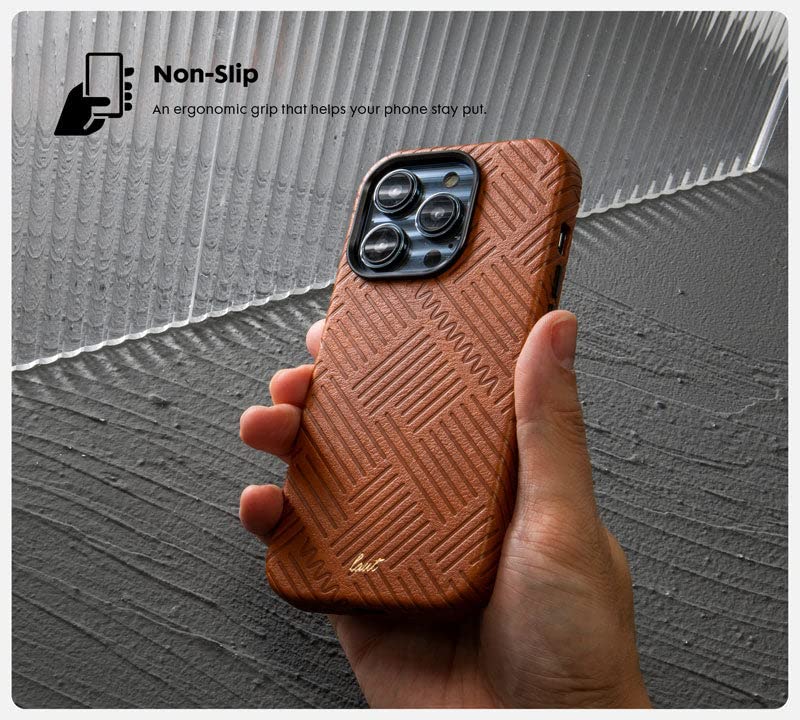 IPHONE 14 PRO LAUT MOTIF CASE W/ MAGSAFE - BROWN STRIPES