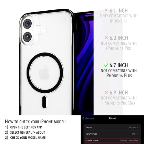 Cellhelmet - Magnitude Magsafe Case For Apple Iphone 16 Plus - Onyx Black