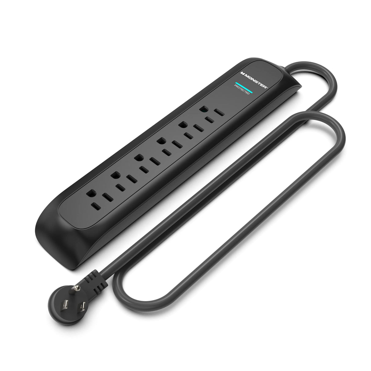 MONSTER POWER STRIP SURGE 6 AC 2 USB A BLACK