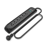MONSTER POWER STRIP SURGE 6 AC 2 USB A BLACK