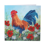 Crystal Art Diamond Painting Card Kit - Cockeral in The Field - Create Your Own 7"x7" Card Kit - for Ages 8 and up