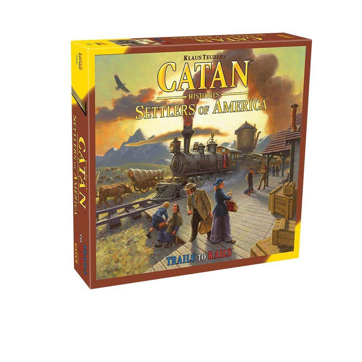 CATAN Histories Settlers of America Board Game - Forge Trails into Rails! Strategy Game, Family Game for Kids & Adults, Ages 14+, 3-4 Players, 120 Min Playtime, Made by CATAN Studio