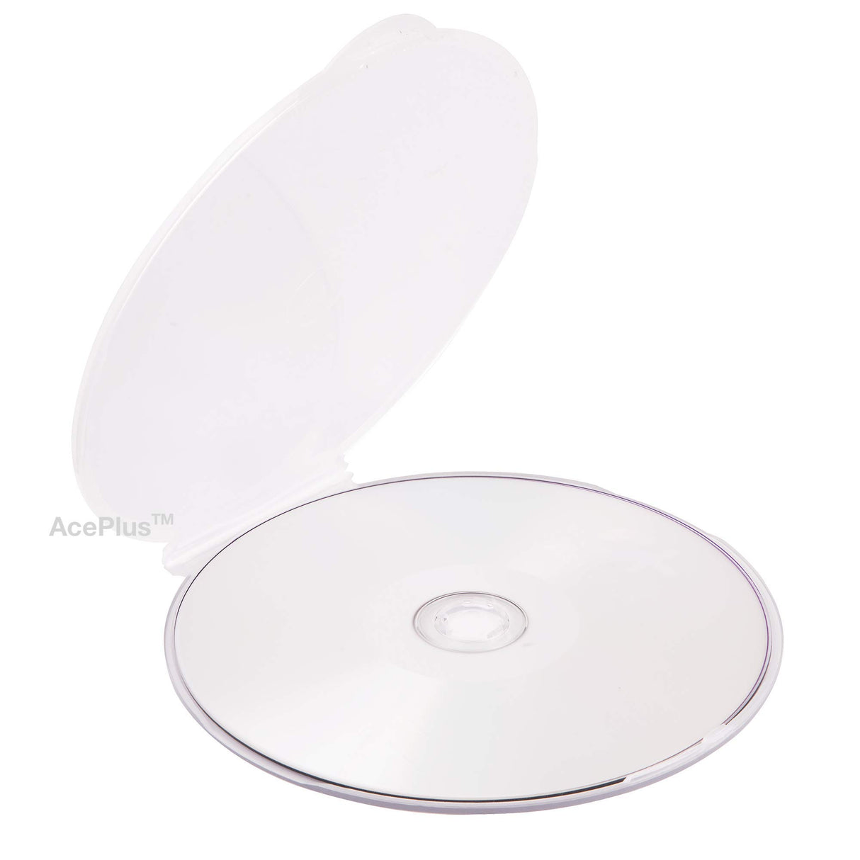 AcePlus 50-pack Round Clamshell CD DVD Cases with Clear Lock