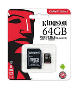 Kingston - Microsdxc Canvas Select Plus 64gb Memory Card And Adapter - Black