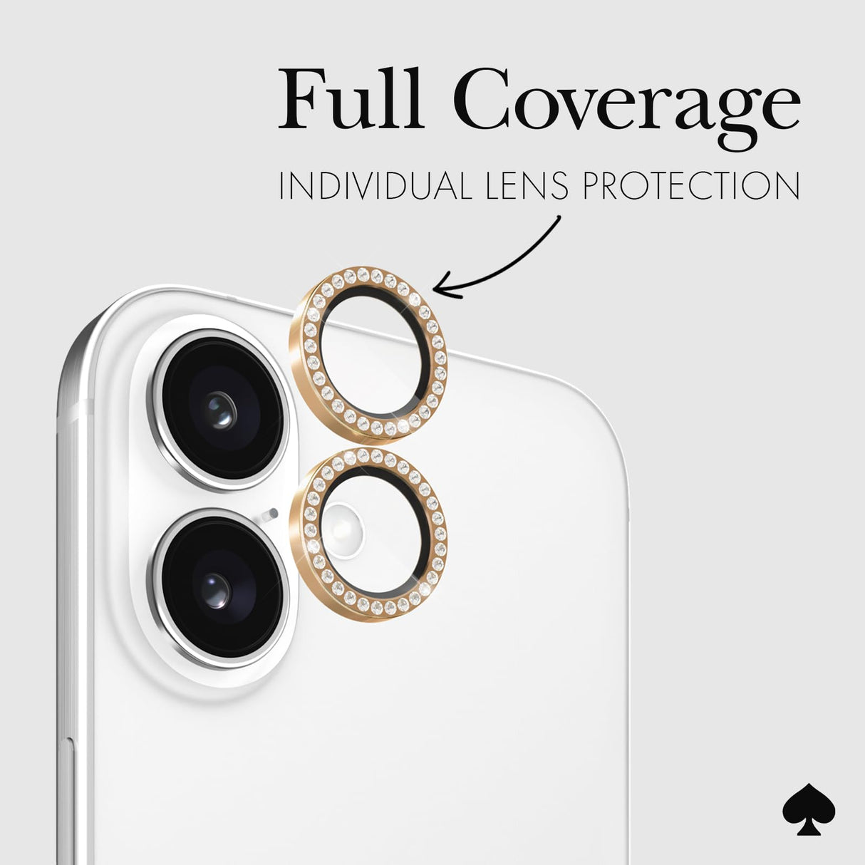 Kate Spade - Aluminum Ring Camera Lens Glass Protector For Apple Iphone 16  / Iphone 16 Plus - Gold