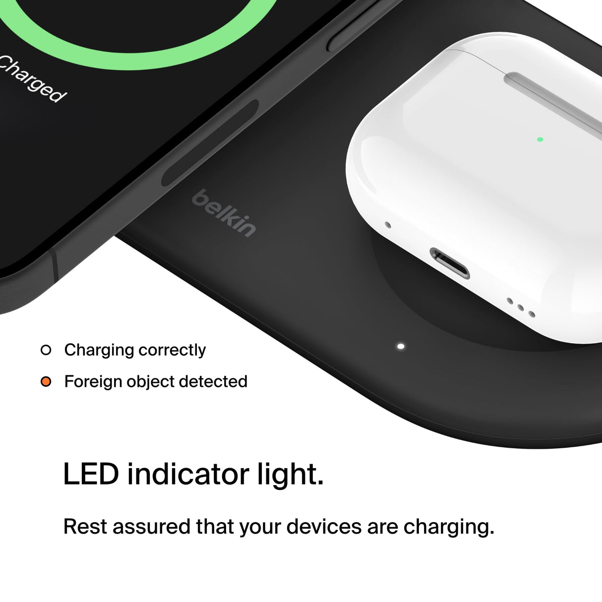 Belkin - Boost Charge Pro 2 In 1 Magnetic Wireless Charging Pad With Qi2 15w - Black