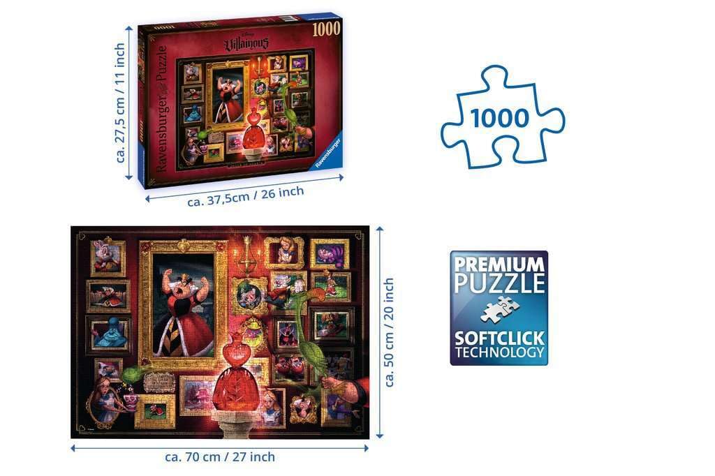 Ravensburger Disney Queen of Hearts 1000 Piece Jigsaw Puzzle for Adults – Every piece is unique, Softclick technology Means Pieces Fit Together Perfectly