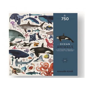 Crocodile Creek Jigsaw Puzzle, 750 Pieces for Adults and Kids Ages 6 Years and Up, Learn About Ocean Animals