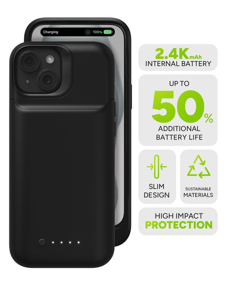 Mophie - Juice Pack Battery Case For Apple Iphone 15 - Black