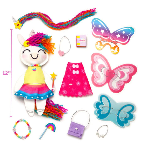 Craft-tastic —Make a Unicorn Friend Craft Kit — Learn to Make Easy-to-Sew Stuffie with Clothes & Accessories — Ages 4+