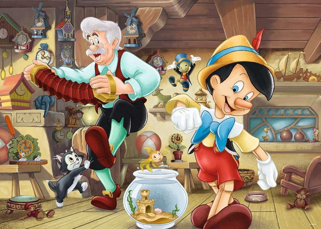 Ravensburger Disney Pinocchio 1000 Piece Jigsaw Puzzle - Unique Softclick Technology Vibrant, Glare-Free Artwork | Sustainable Forestry Sourced Material