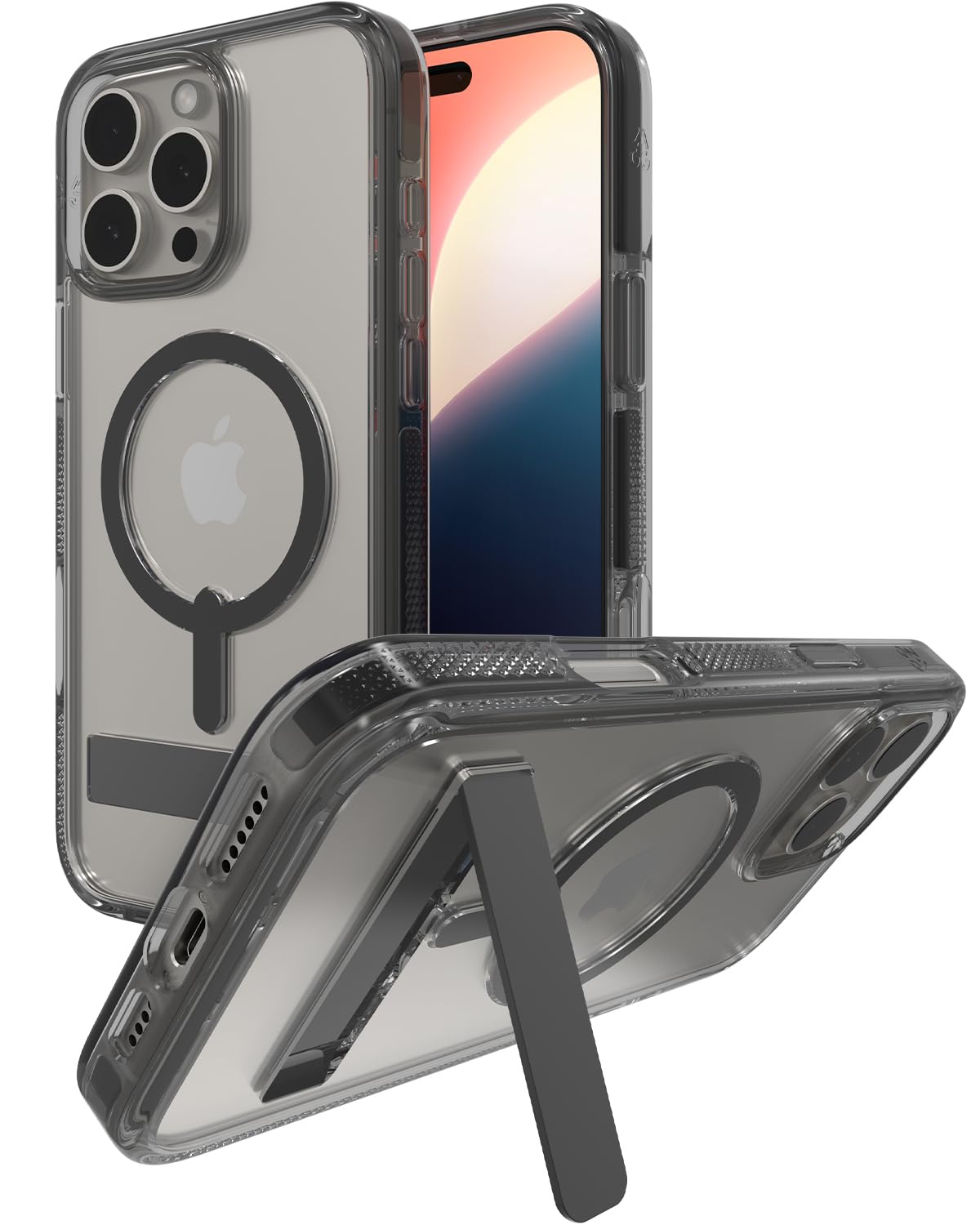 Zagg - Santa Cruz Snap Magsafe Case With Kickstand For Apple Iphone 16 Pro Max - Black