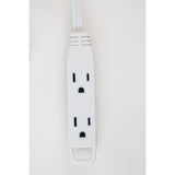 Axis 3-Outlet Indoor Extension Cord with Flat-Profile Plug - 8-foot, White (45505)