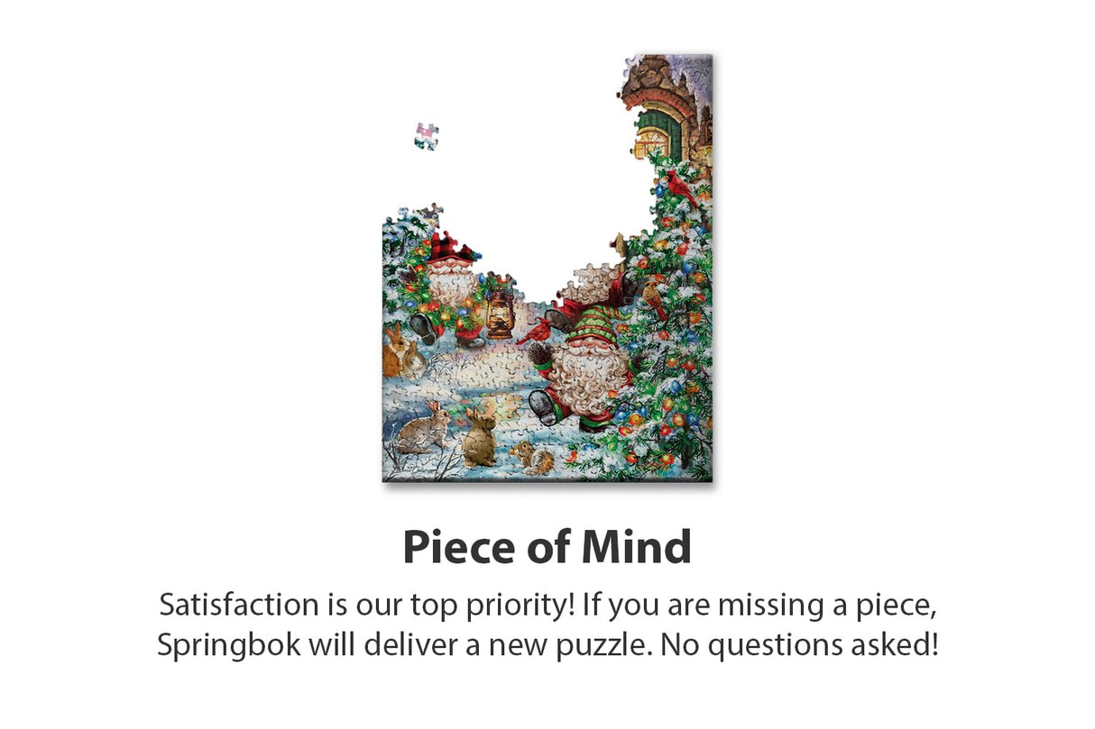 Springbok Gnome Village 500 Piece Holiday Jigsaw Puzzle- Made in The USA with Unique Precision fit Pieces for a Great Puzzling Experience