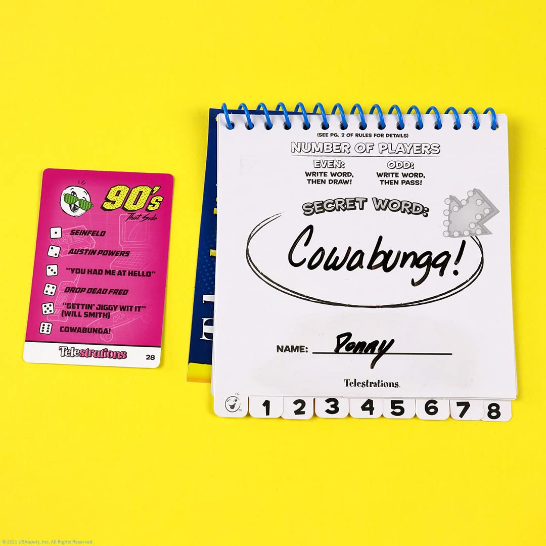 Telestrations 80s/90s Expansion Pack | Featuring 600 Totally Awesome Words, Phrases, and References | Great New Addition to Telestrations Party Game