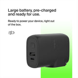 Belkin - Boostcharge Hybrid Wall Charger And Power Bank 5,000 Mah - Black