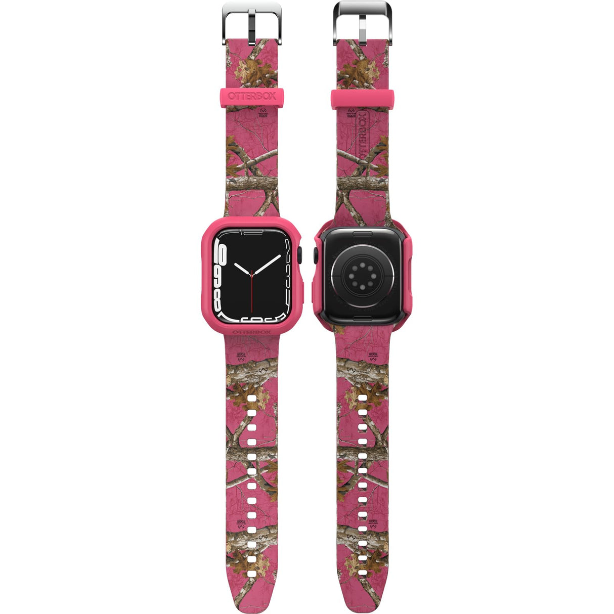 Otterbox - Bumper Graphic Case With Terrus Band For Apple Watch Series 8 45mm / Watch Series 9 45mm - Realtree Flamingo