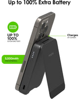 Mophie - Snap Plus Qi2 Universal Portable Battery With Stand 5,000 Mah - Black