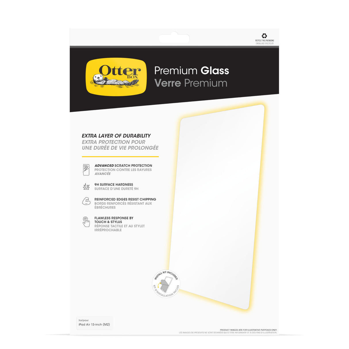 Otterbox - Premium Glass Antimicrobial Screen Protector For Apple Ipad Air 13 - Clear