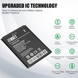 BTE-1400 Battery, High Capacity Replacement Battery for Verizon Orbic Journey V RC2200L 4G LTE Flip BTE1400 1650mAh/3.85V/6.35Wh