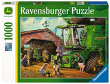 Ravensburger John Deere Then & Now 1000 Piece Jigsaw Puzzle for Adults - Every Piece is Unique, Softclick Technology Means Pieces Fit Together