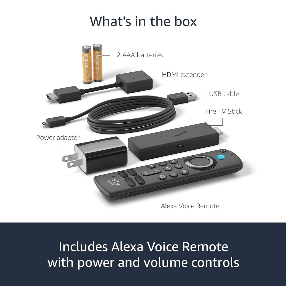 Amazon Fire TV Stick, sharp picture quality, fast streaming, free & live TV, Alexa Voice Remote with TV controls