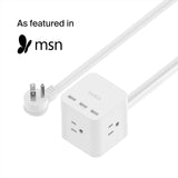 Belkin - 3 Outlet Power Cube With 5ft Cord And Usb A Ports - White