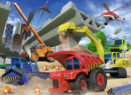 Ravensburger Construction Trucks 60 Piece Jigsaw Puzzle for Kids - Every Piece is Unique, Pieces Fit Together Perfectly