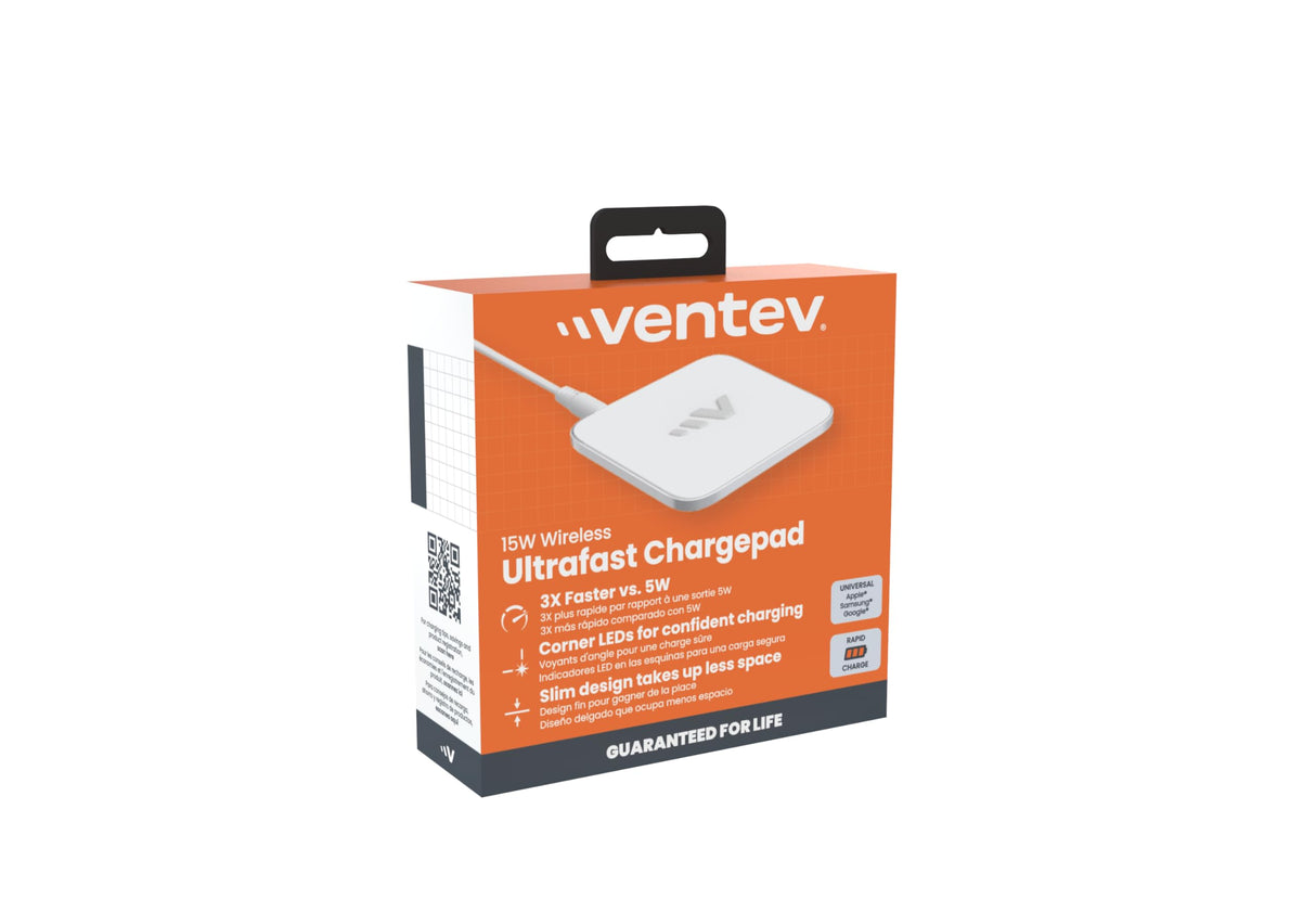 Ventev - 15w Wireless Chargepad - White