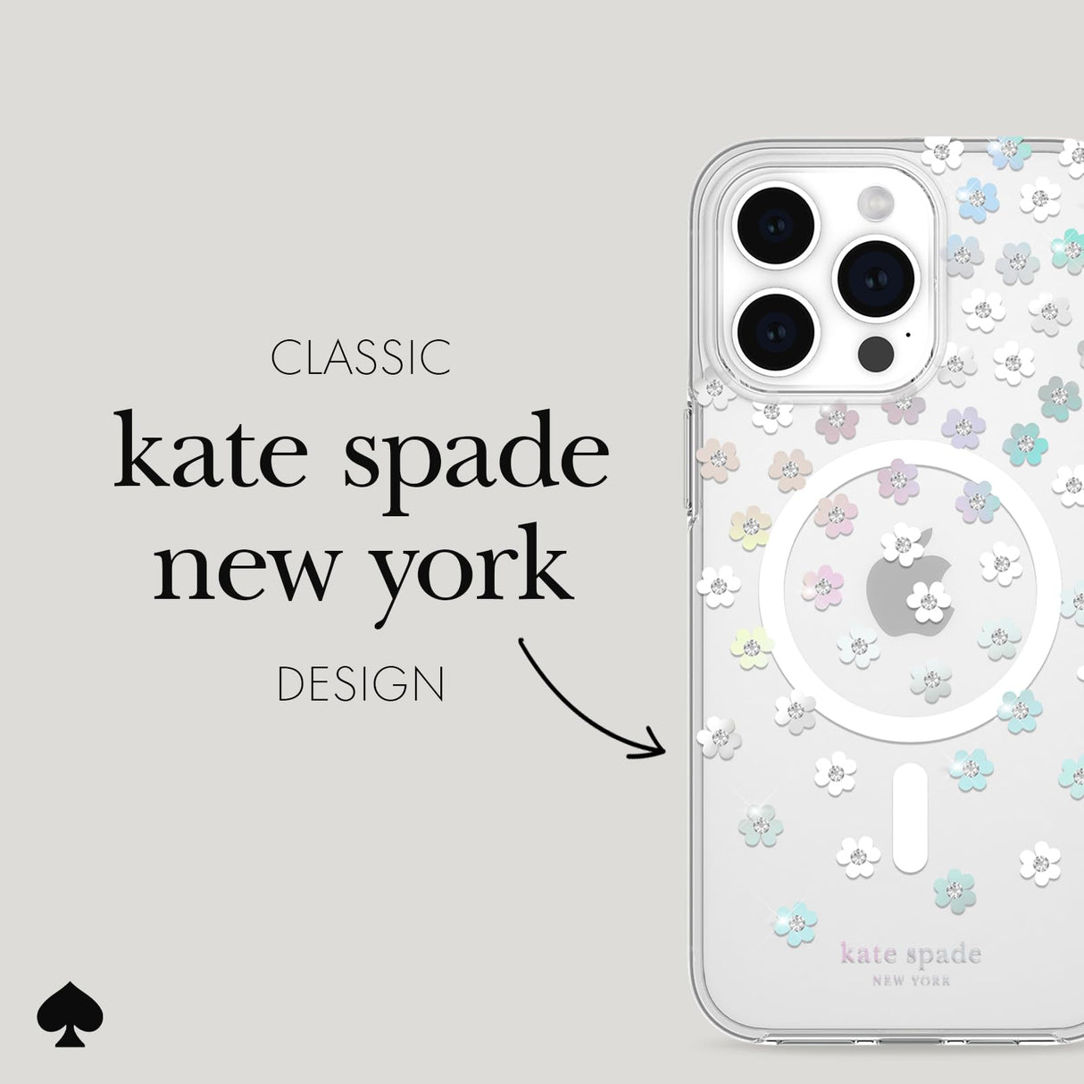 Kate Spade - New York Protective Hardshell Magsafe Case For Apple Iphone 15 Pro Max - Scattered Flowers