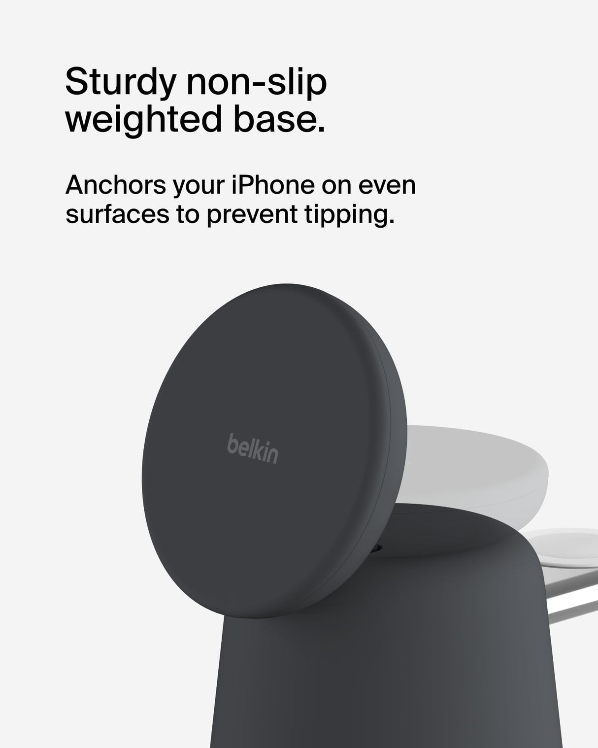 Belkin - Boost Charge Pro 2 In 1 Wireless Charging Dock With Magsafe - Black