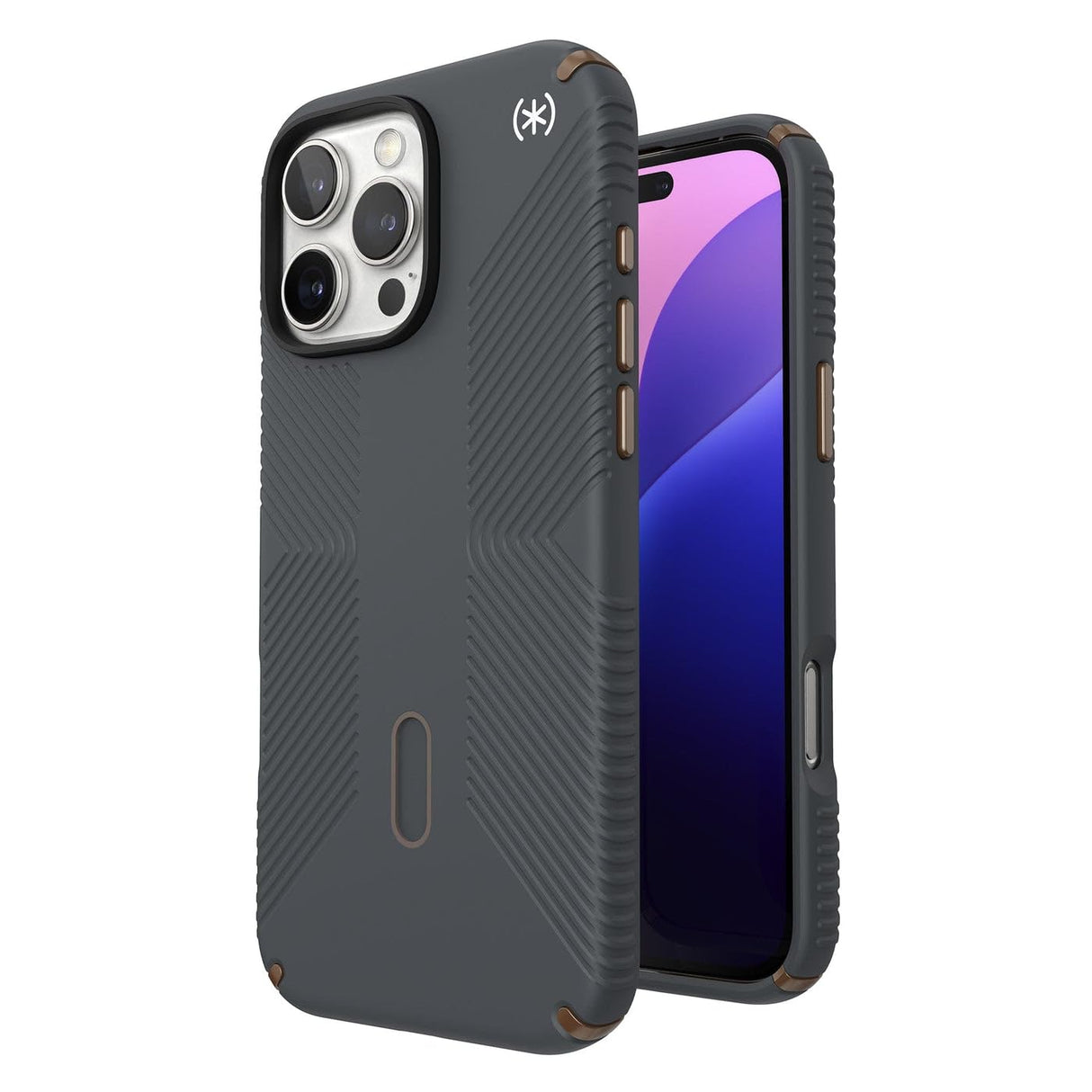 Speck - Presidio2 Grip Case With Clicklock For Apple Iphone 16 Pro Max - Charcoal Grey