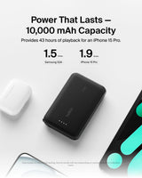 Belkin - Boostcharge Power Bank With Integrated Cable 10,000 Mah - Black