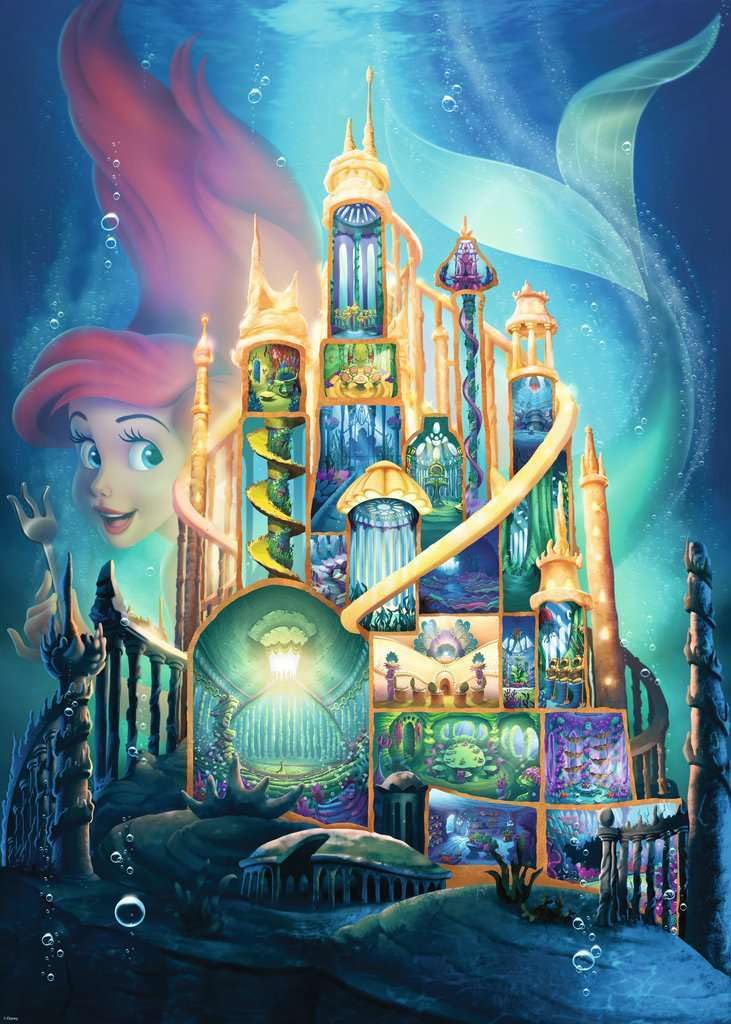 Ravensburger Disney Castles Collection - Ariel's Underwater Kingdom | 1000 Piece Jigsaw Puzzle for All Ages | Unique Softclick Technology for Perfect Fit | Vibrant, Glare-free Design | FSC Certified