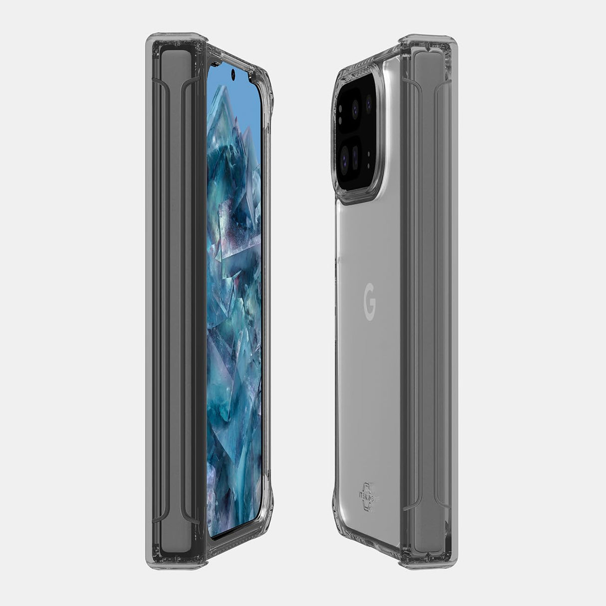 Itskins - Hybrid_r Clear Hinge Case For Google Pixel 9 Pro Fold - Smoke And Transparent