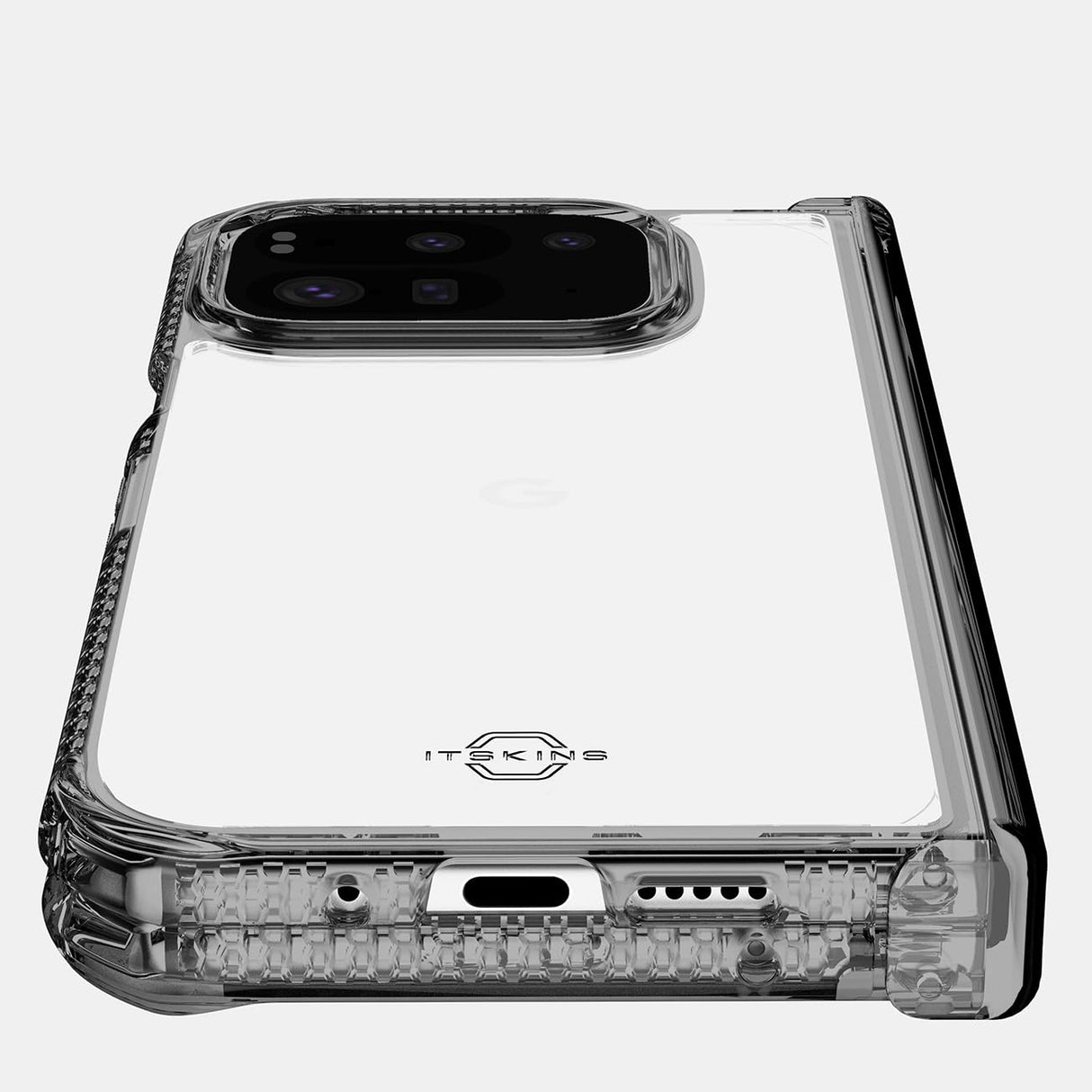 Itskins - Hybrid_r Clear Hinge Case For Google Pixel 9 Pro Fold - Smoke And Transparent