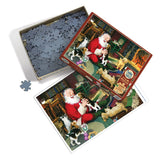 Cobble Hill 275 Piece Easy-Handling Puzzle - Santa's Playtime - Sample Poster Included