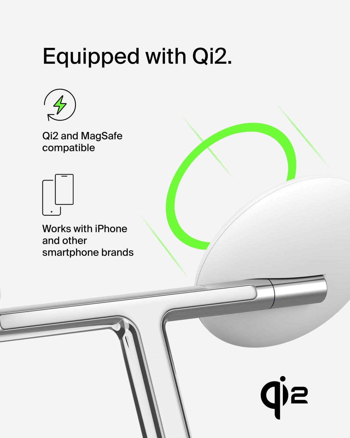 Belkin - Boost Charge Pro 3 In 1 Wireless Charging Stand With Qi2 - White