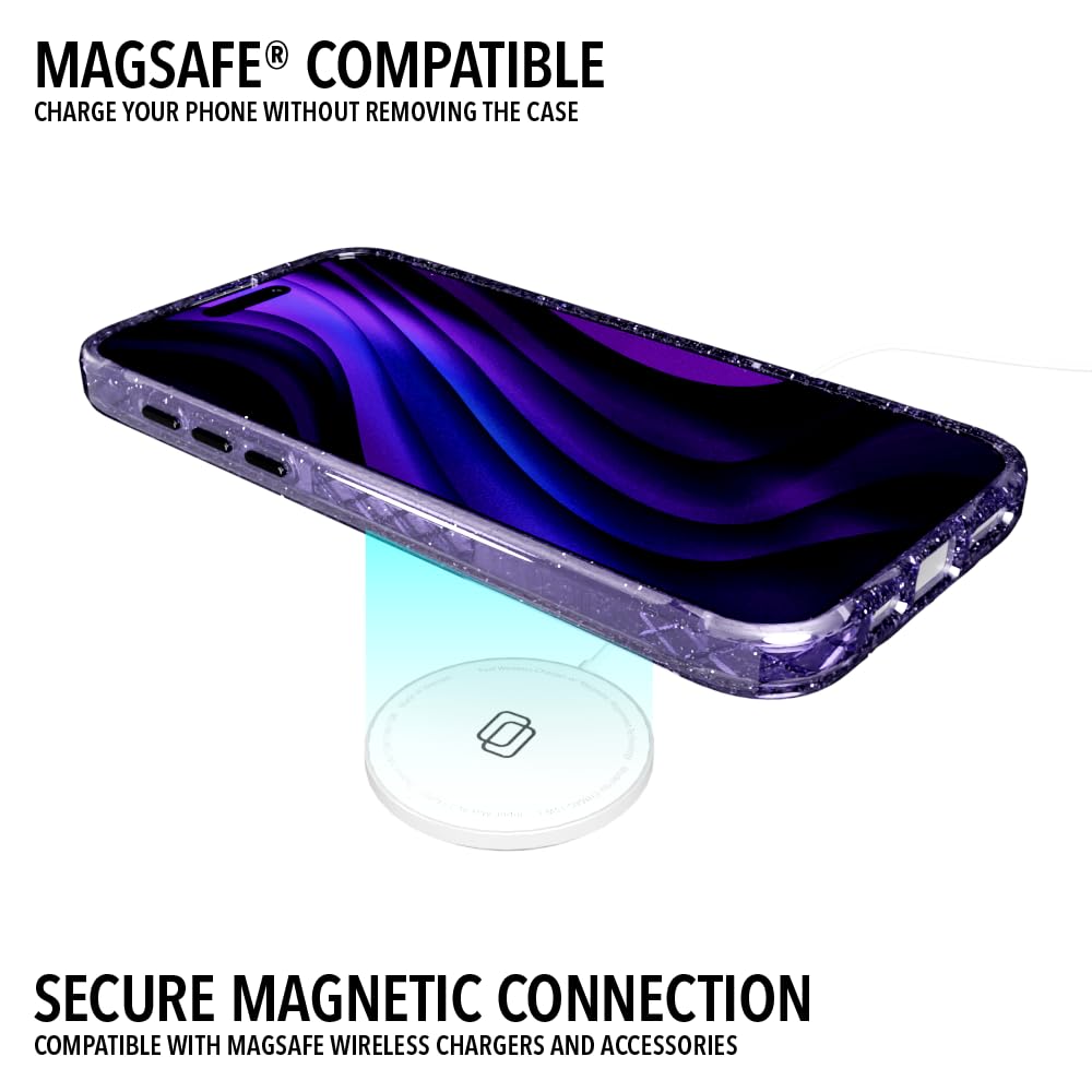 Cellhelmet - Magnitude Magsafe Case For Apple Iphone 16 - Lilac Purple Sparkle