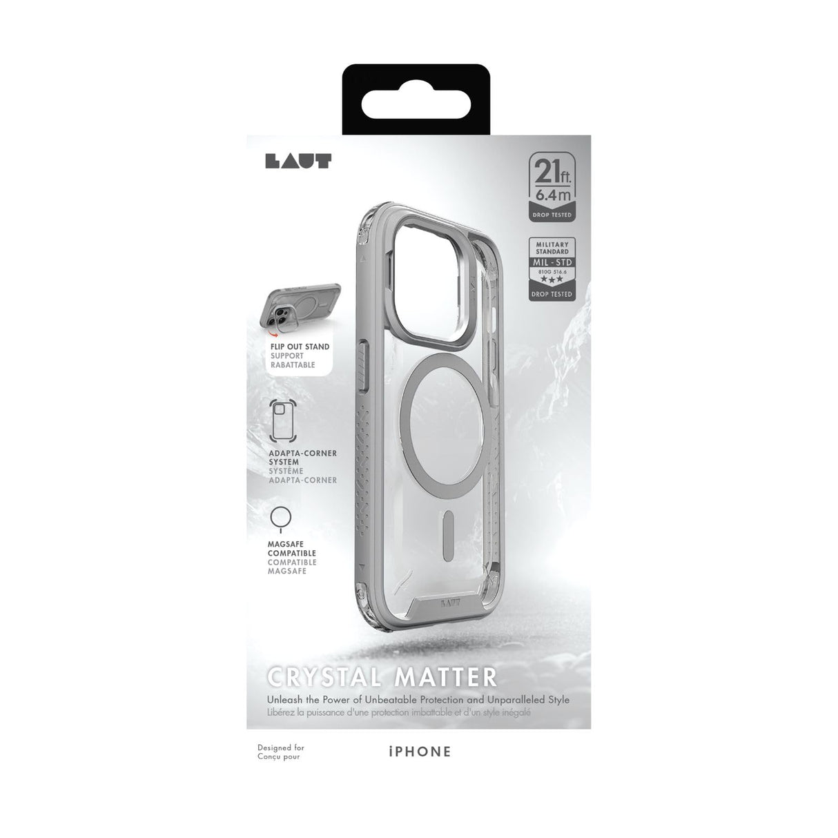 Laut - Crystal Matter Magsafe Case For Apple Iphone 15 Pro Max - Grey