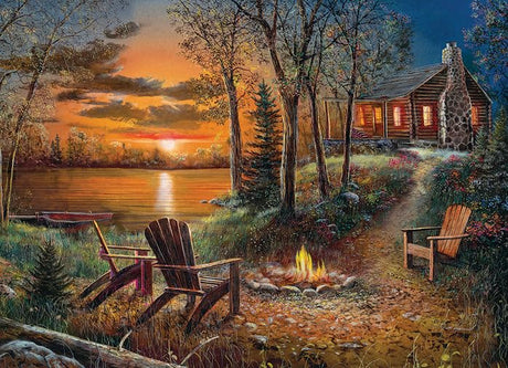 Cobble Hill 500 Piece Puzzle - Fireside - Sample Poster Included