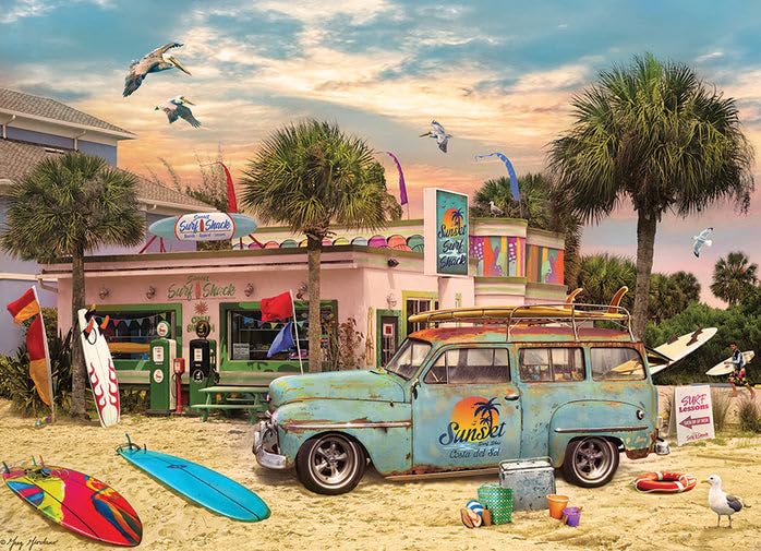 Cobble Hill 1000 Piece Puzzle - Surf Shack - Sample Poster Included