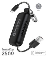 POWERPEAK CLIP ON ULTRA PORTABLE CHARGER WITH INTEGRATED USB