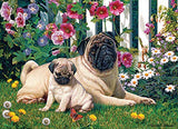 Cobble Hill 1000 Piece Puzzle - Pug Family - Sample Posters Included