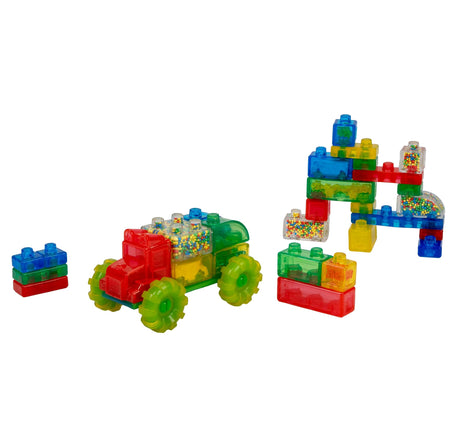 Goliath Jelly Blox Vrooom! Truck Kit | Includes 35 Blocks | Toddler & Preschool Building Blocks Kids Can Squeeze, Stretch, Squish | Safety Tested & Ouch-Free | Tactile, Sensory Play Toy for Ages 2+