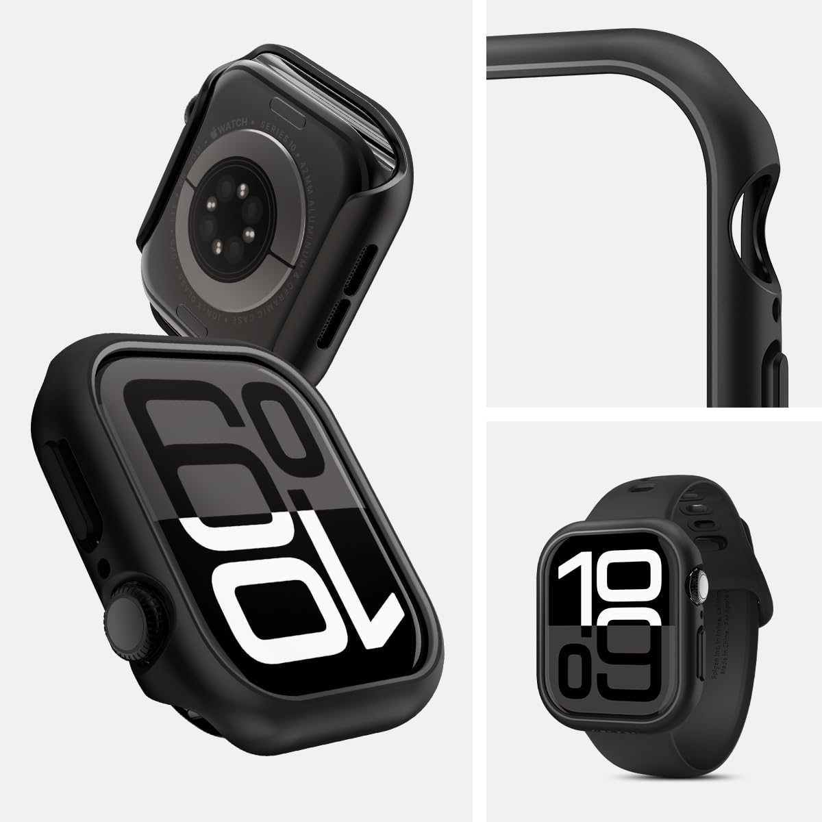 Spigen - Thin Fit Case For Apple Watch Series 10 42mm - Black