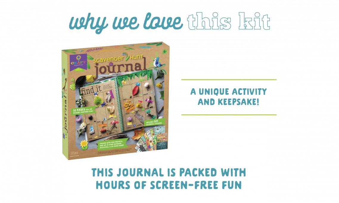 Craft-Tastic Scavenger Hunt Journal - Nature DIY Craft Kit - 32 Page Journal with Over 500 Stickers - Ages 6+