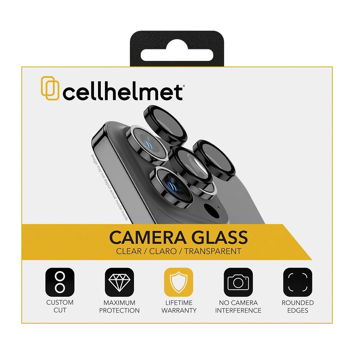 Cellhelmet - Tempered Glass Camera Screen Protector For Apple Iphone 15 Pro / Iphone 15 Pro Max - Clear